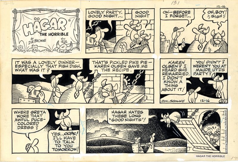 Hägar the horrible par Dik Browne - Planche originale