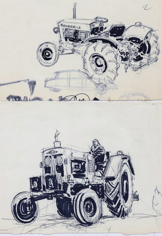 Tracteurs by Raymond Poïvet - Original art