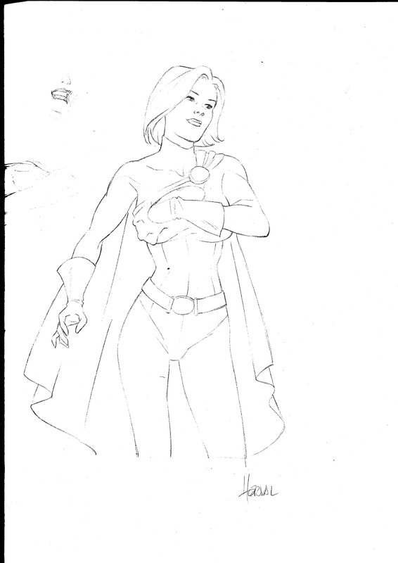 Power GIRL by Herval - Original art