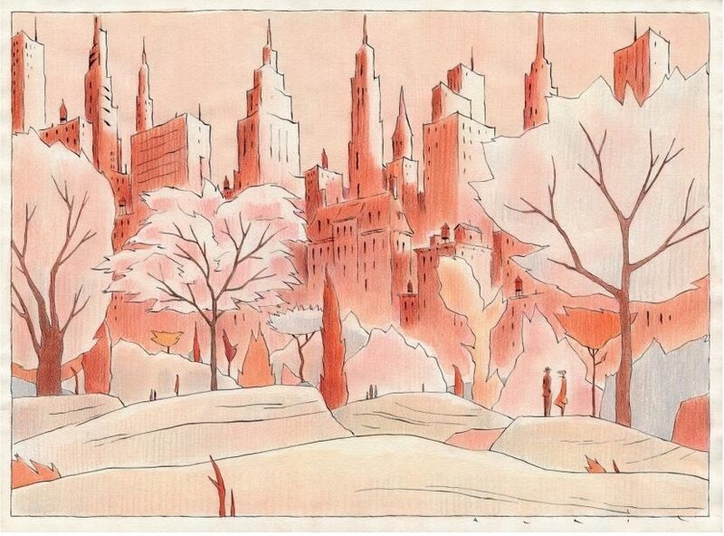 Central Park par François Avril - Illustration originale