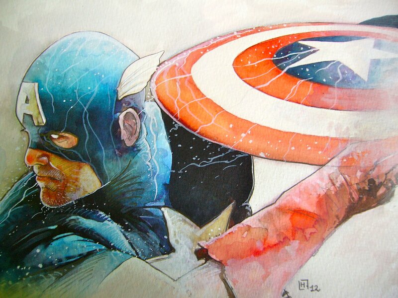 Captain América by Fabrice Le Hénanff - Original Illustration