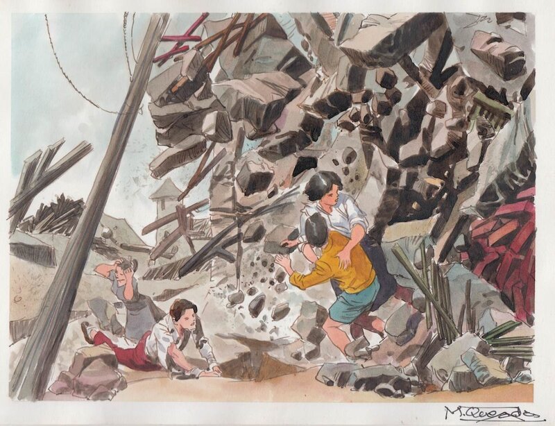 Miguel Quesada, Tremblement de terre - Original Illustration