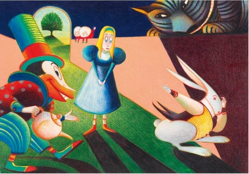 Alice in wonderland by Lorenzo Mattotti - Original Illustration