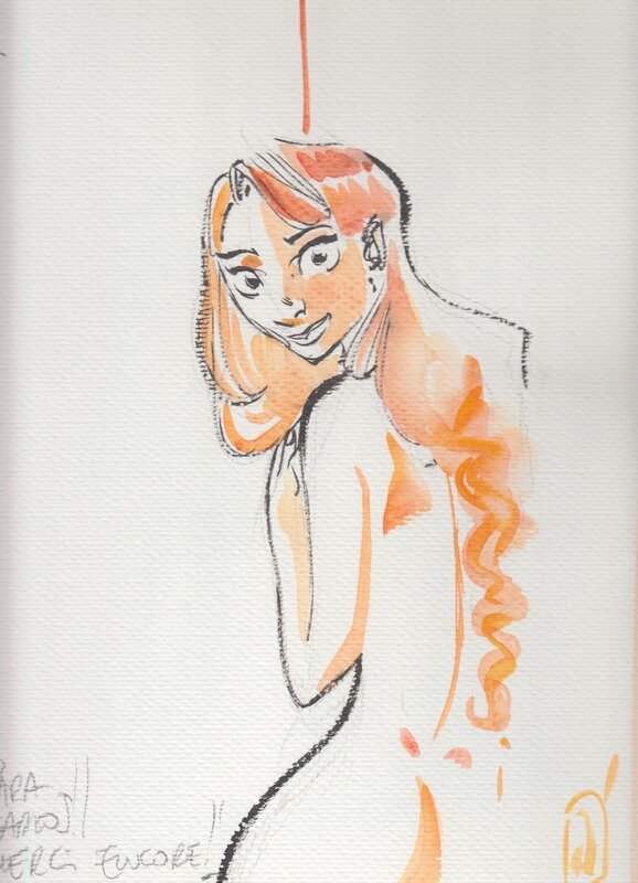 Pierre Alary, La fille va prendre une douche. - Original art