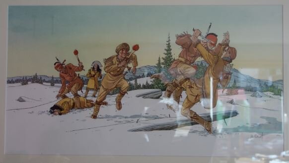 Juillard / Combat dans la neige - Illustration originale