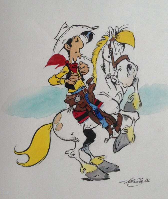 Lucky Luke by Achdé, Morris - Original Illustration