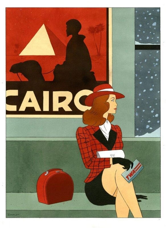 Train to Cairo by Philippe Berthet - Original Illustration