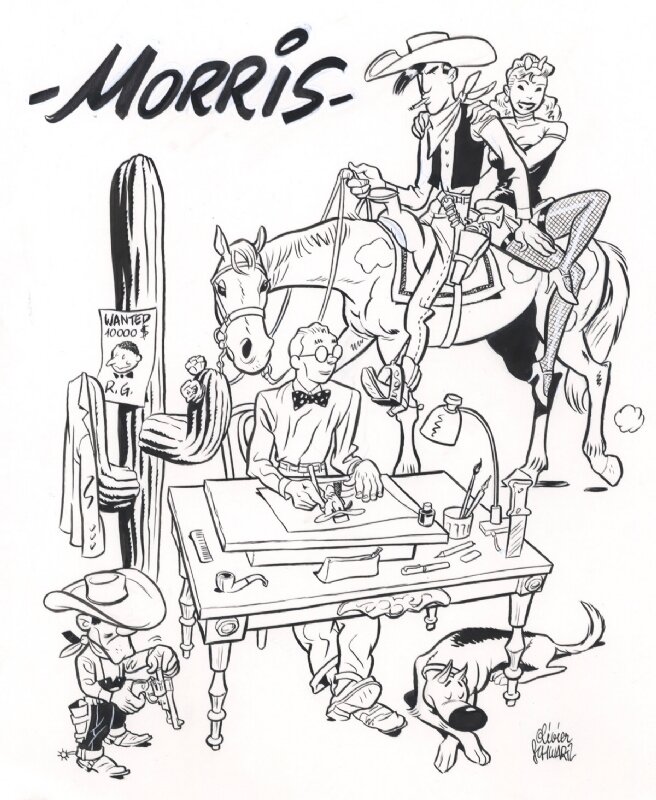 Olivier Schwartz, Gringos locos- hommage à Morris - Illustration originale