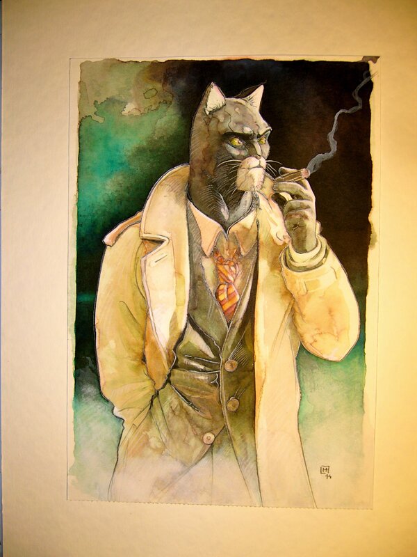 Tribute to Blacksad par Fabrice Le Hénanff - Illustration originale