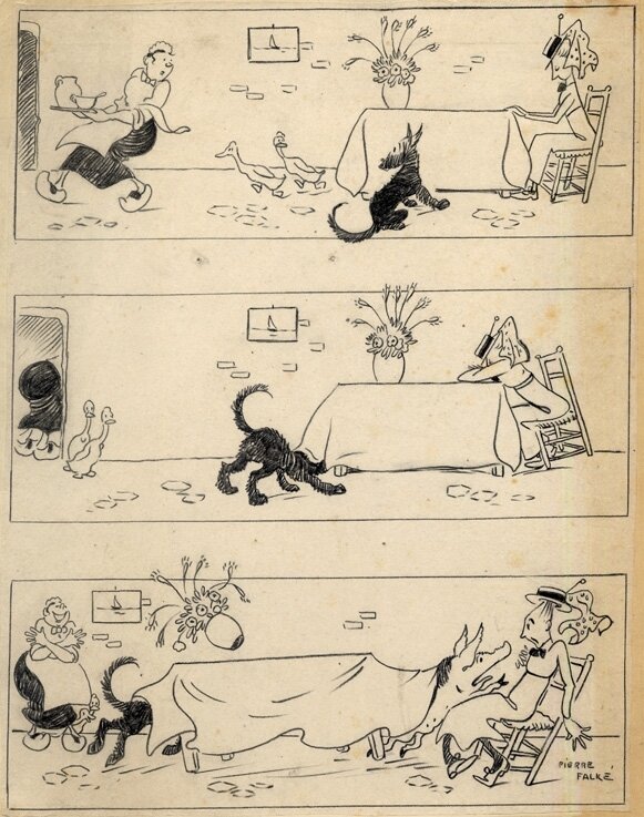 Pierre Falké, Falke - Sous la table - Comic Strip