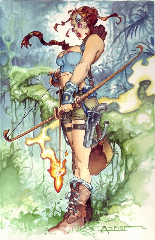 Azpiri - Lara Croft - Illustration originale