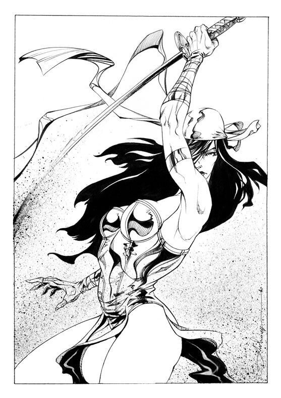 Elektra by Anthony Jean - Original Illustration