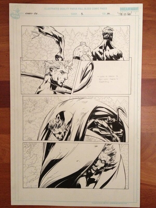 Fantastic Four Xmen par Pat Lee, Robb Armstrong - Planche originale