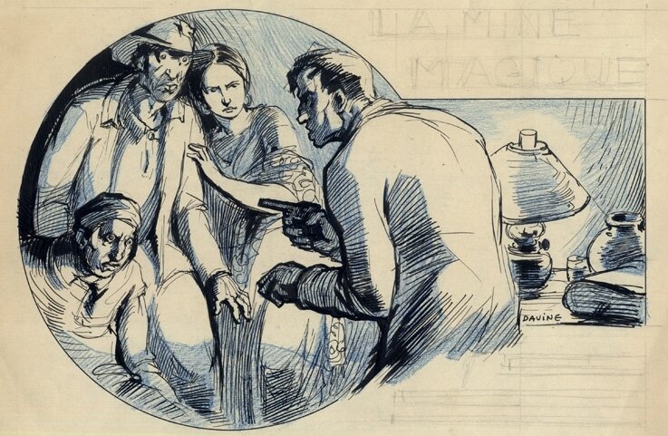 Davine, Luc Lafnet, Davine - La Mine Magique 1936 - Illustration originale