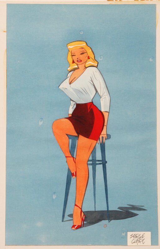 Pin up by Serge Clerc - Original Illustration