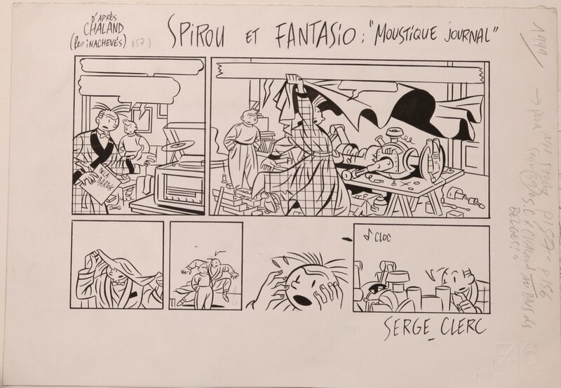 Spirou ET FANTASIO par Serge Clerc - Planche originale