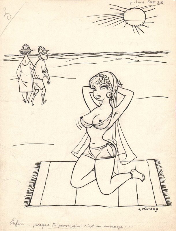 Dessin gag by Georges Pichard - Original Illustration