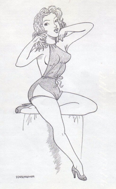 Daniël Desorgher, Pin up style années 50 - Illustration originale