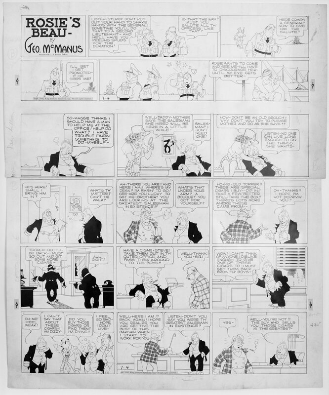 La famille Illico par George McManus - Planche originale