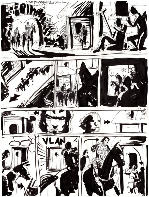 Cyril Pontet, Maledictis Storyboard - Original art