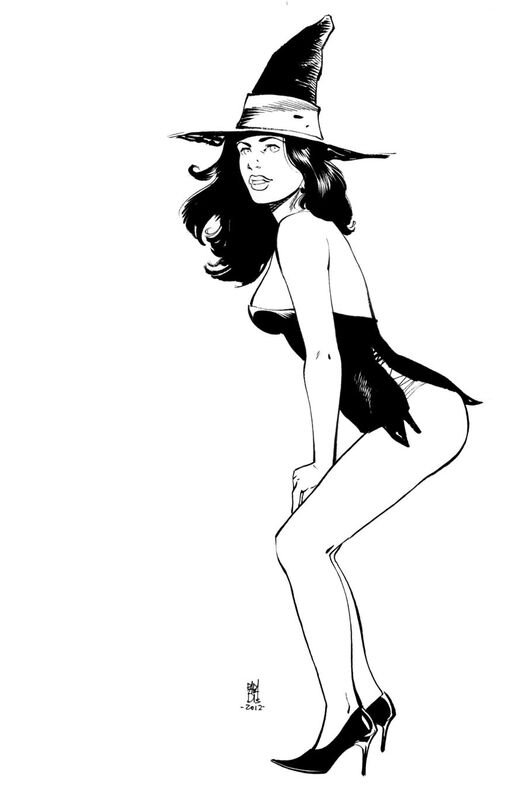 Sexy witch by Louis Paradis - Original Illustration