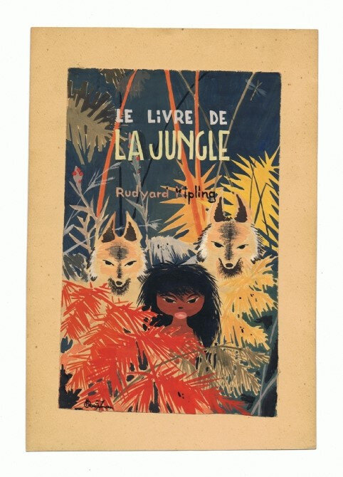 René Hausman, Le Livre de la Jungle, 1957. - Illustration originale