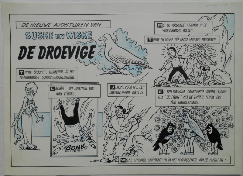 Paul Geerts, Suske en Wiske 187  De droevige duif - Planche originale