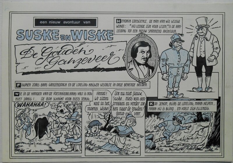 Paul Geerts, Suske en Wiske 194 De gouden ganzeveer - Planche originale