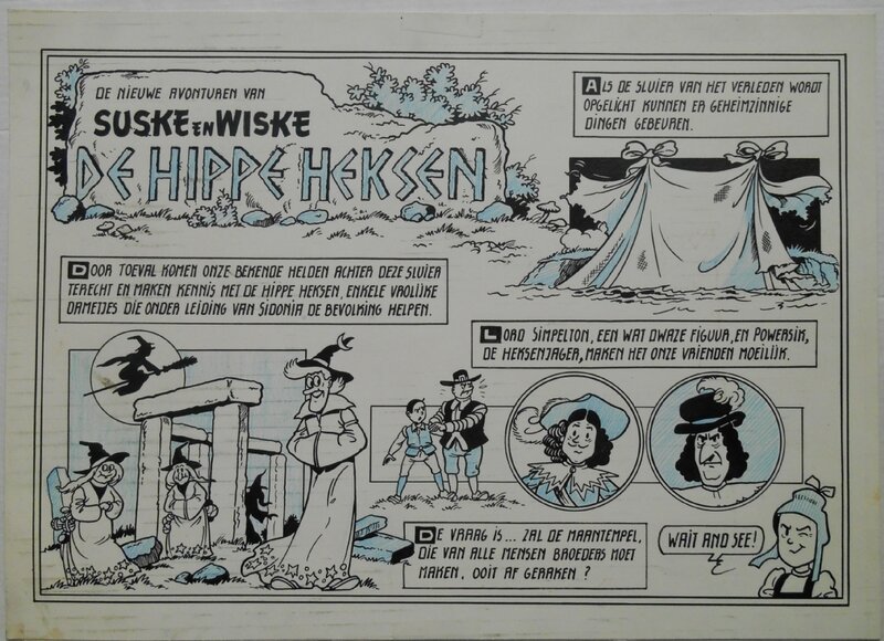 Paul Geerts, Suske en Wiske 195  De hippe heksen - Planche originale