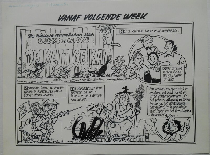 Paul Geerts, Suske en Wiske 205  De kattige kat - Planche originale