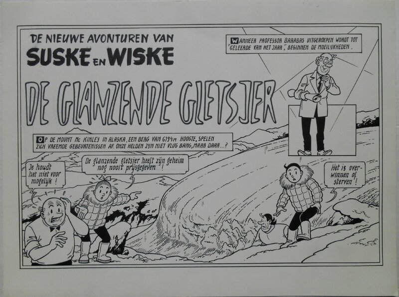 Paul Geerts, Suske en Wiske 207  De glanzende gletsjer - Planche originale