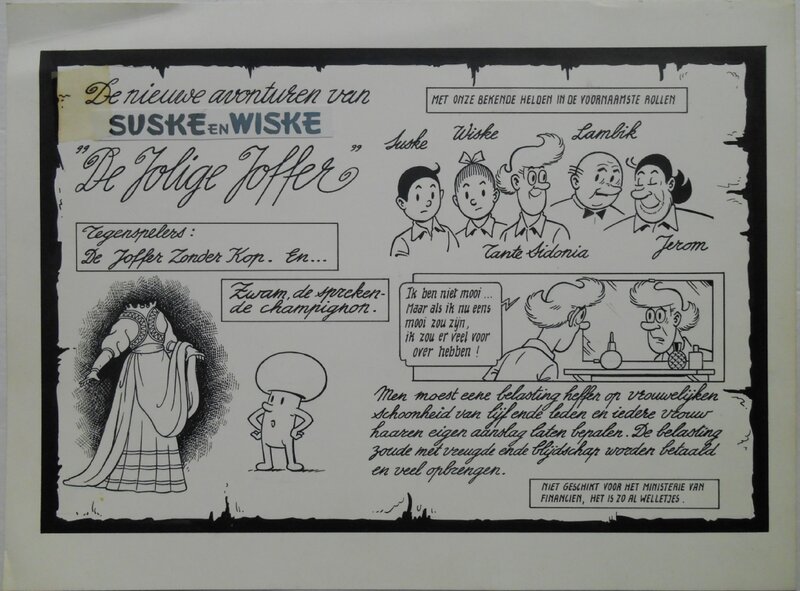 Paul Geerts, Suske en Wiske 210 De jolige joffer - Planche originale