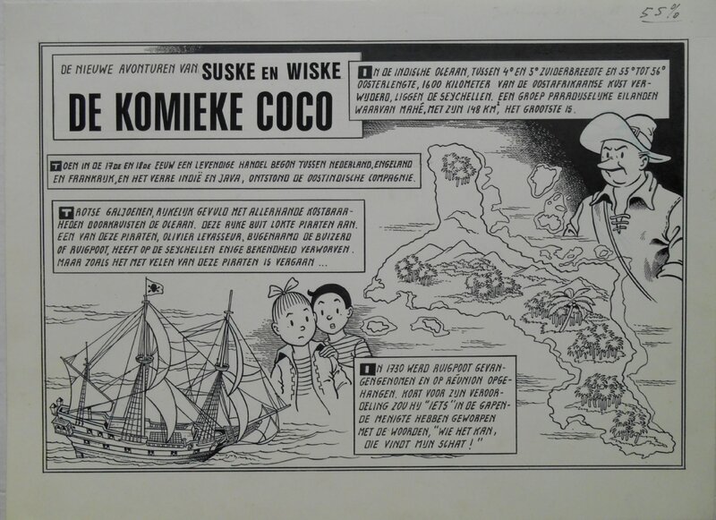 Paul Geerts, Suske en Wiske 217  De komieke coco - Planche originale