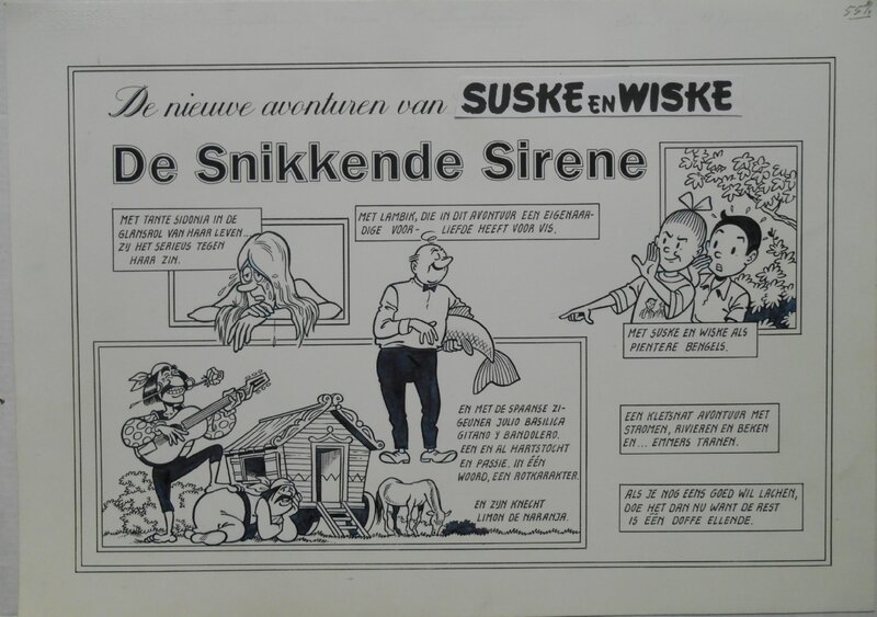 Paul Geerts, Suske en Wiske 237  De snikkende sirene - Planche originale
