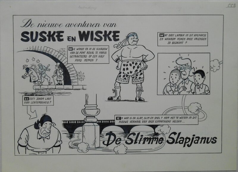 Paul Geerts, Suske en Wiske 238  De slimme slapjanus - Planche originale