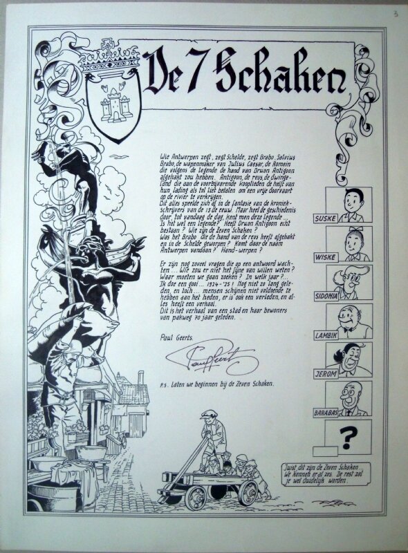 Paul Geerts, Suske en Wiske 245 De zeven schaken - Planche originale