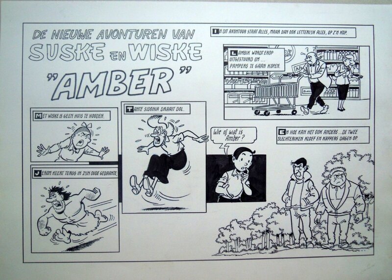 Paul Geerts, Suske en Wiske 259 Amber - Planche originale