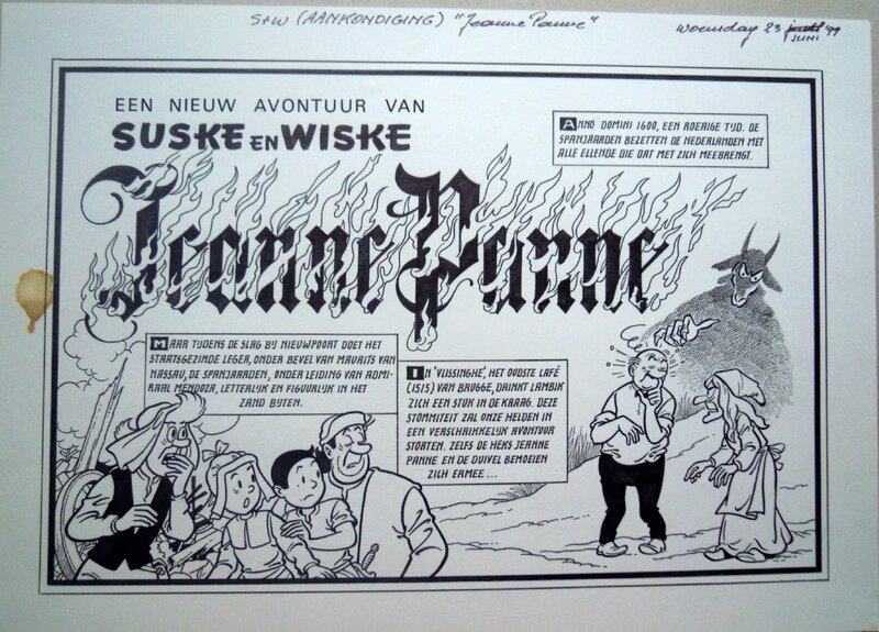 Paul Geerts, Suske en Wiske 264 Jeanne Panne - Planche originale