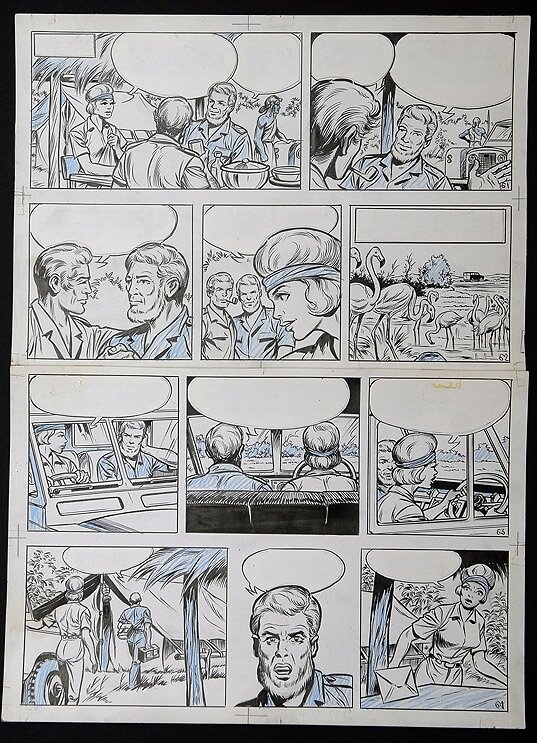 Safari par Willy Vandersteen - Planche originale