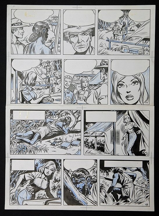 Safari par Willy Vandersteen - Planche originale