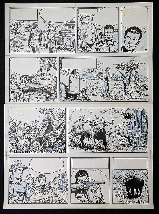 Safari par Willy Vandersteen - Planche originale