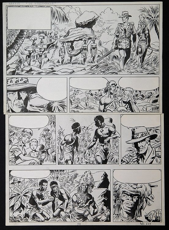 Safari par Willy Vandersteen - Planche originale