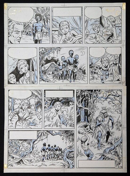 Safari par Willy Vandersteen - Planche originale