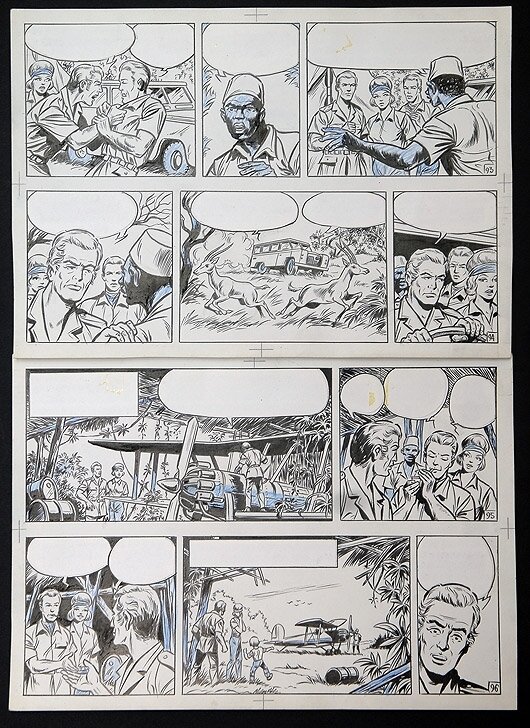 Safari par Willy Vandersteen - Planche originale
