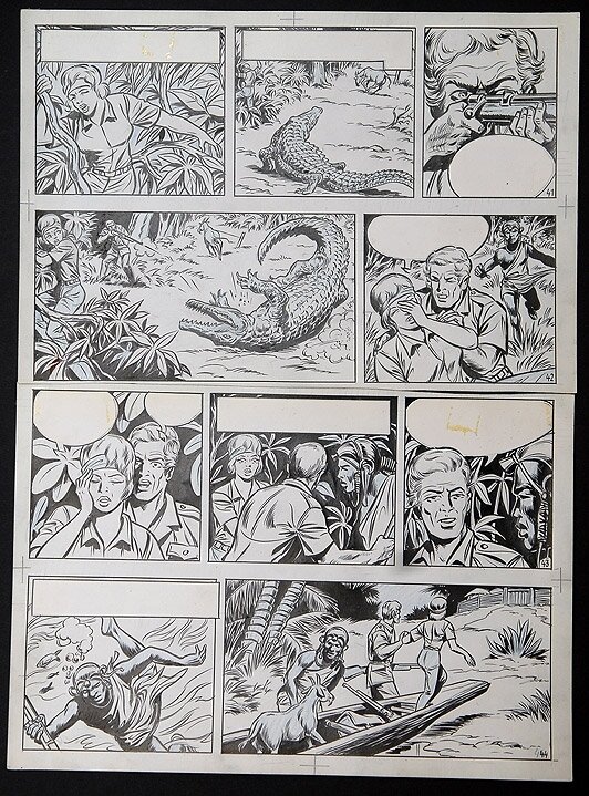 Safari par Willy Vandersteen - Planche originale