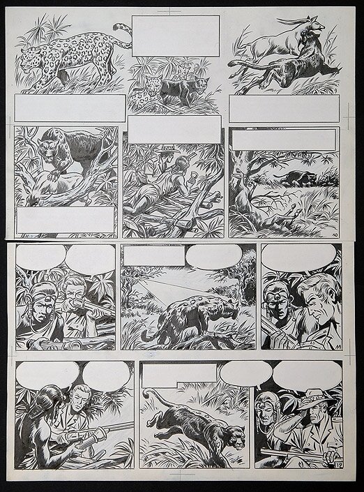 Safari par Willy Vandersteen - Planche originale