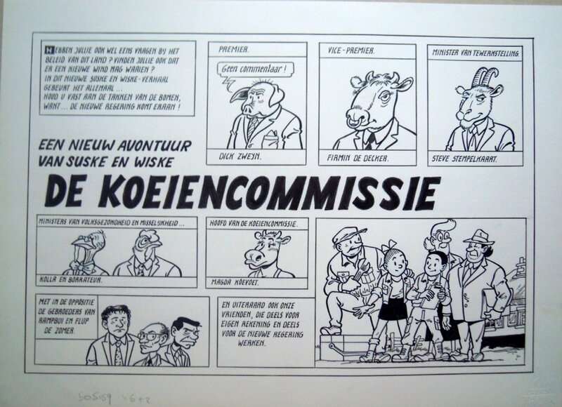 Marc Verhaegen, Suske en Wiske 268 De koeiencommissie - Planche originale