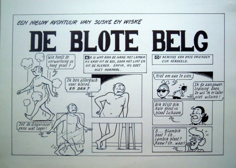 Marc Verhaegen, Suske en Wiske 272 De blote belg - Planche originale