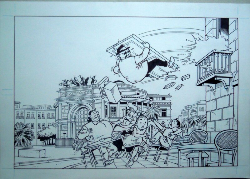 Marc Verhaegen, Suske en Wiske 283 Paniek in Palermo - Planche originale