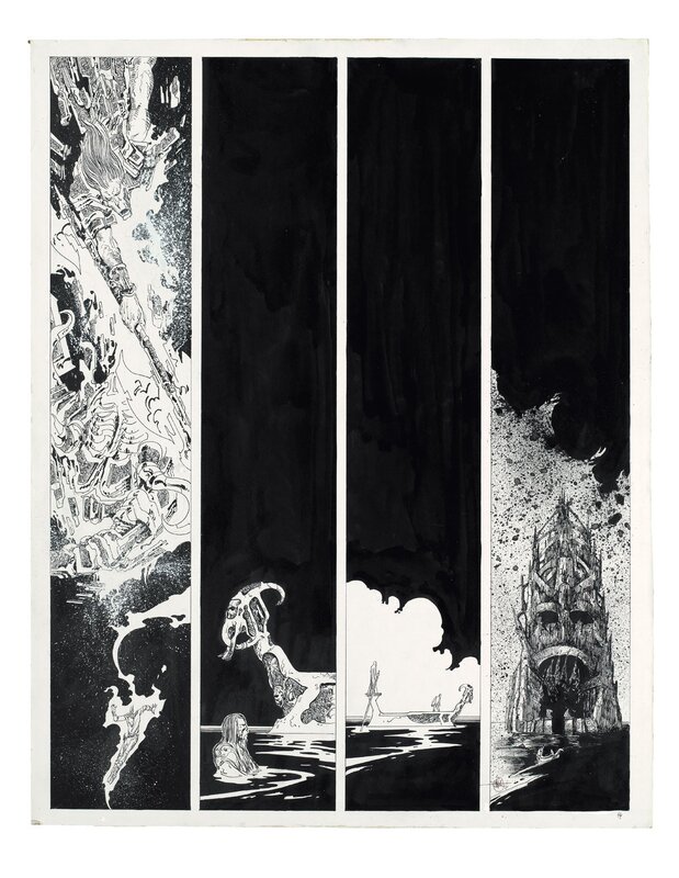 Philippe Druillet, Lone SLOANE, GAIL (Tome 4) - PL 44 - Planche originale